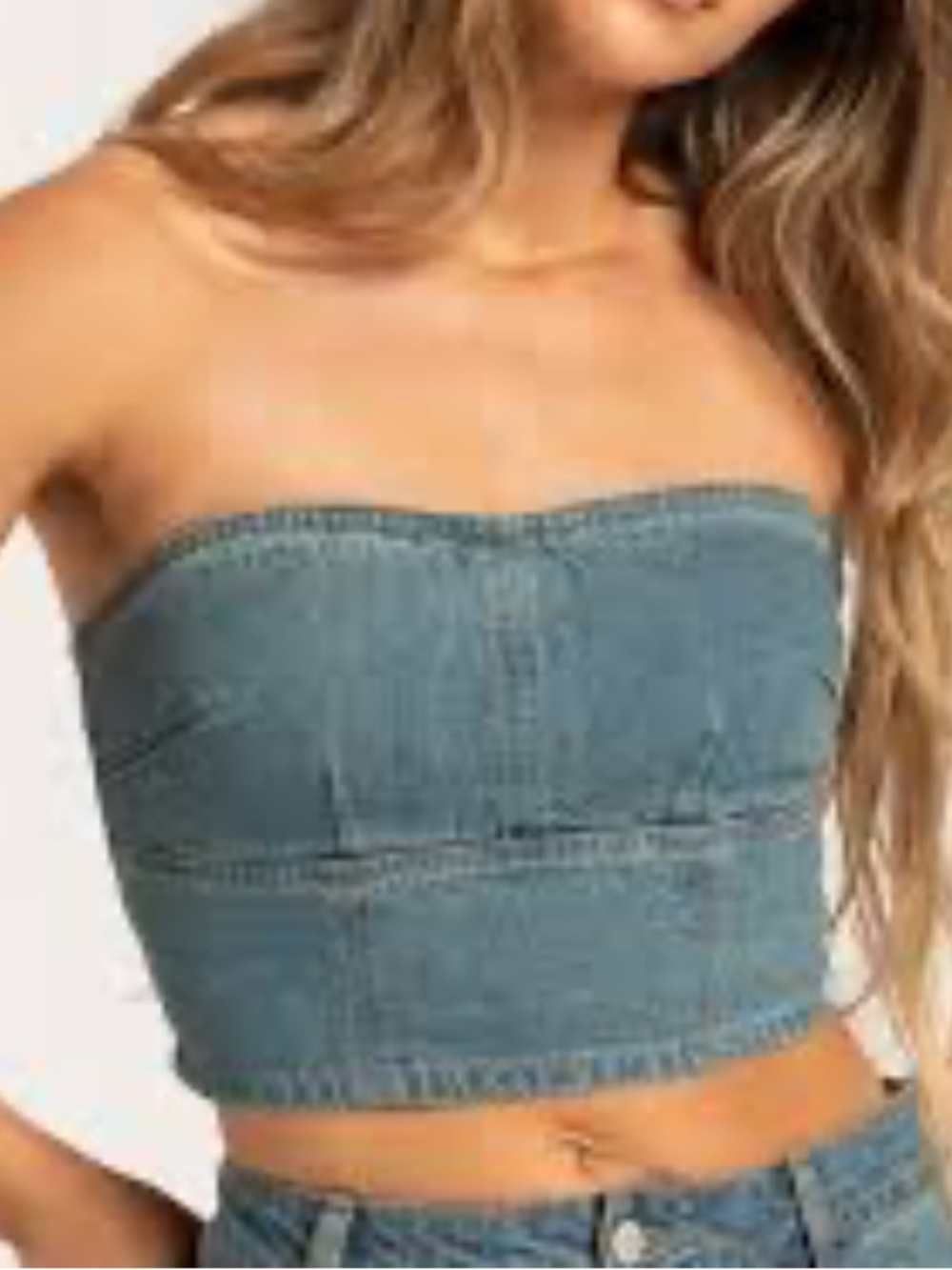 RSQ Denim Tube Top EUC